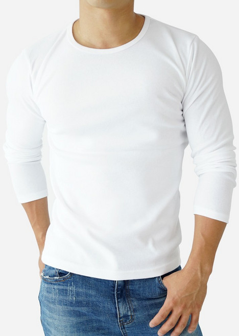 스타토리 짱짱한 면 스판 라운드 긴팔티셔츠 쫄티 슬림핏 무지티 긴팔 티셔츠