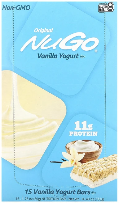 NuGo Nutrition 바 바닐라 요거트 바 15개 각 50g(1.76온스), 50g, 1 - 쿠팡