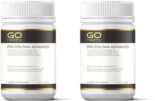 (호주/뉴질랜드) 고헬시 프로 EPA DHA 어드밴스드 오메가3 캡슐 120정 2개 GO Healthy Pro EPA/DHA Advanced 120 Softgel Capsules