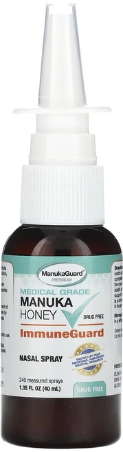 ManukaGuard 의료 등급 마누카 꿀 이뮨 가드 비강 스프레이 40ml(1.35fl oz), ManukaGuard의료등급마누카꿀이뮨가드비강스프레이4, 1개 - 쿠팡