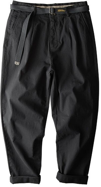 일본풍 세미와이드 치노팬츠 면바지 테이퍼드핏 남자 아메카지