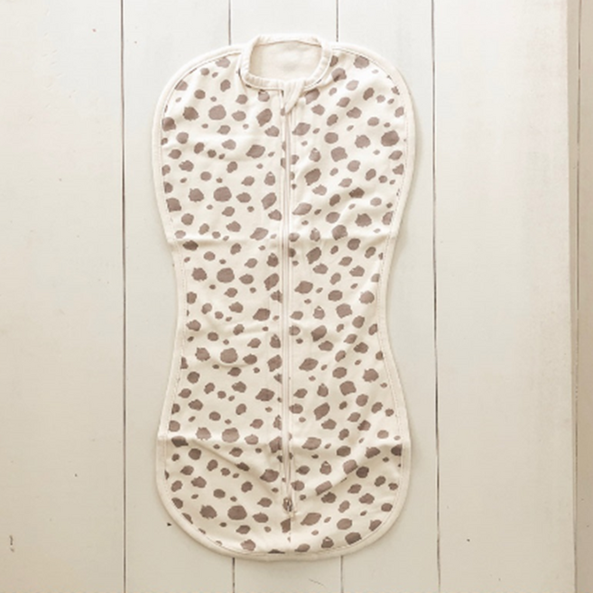 오가닉 호피무늬 지퍼 스와들 속싸개 신생아 아기 출산 준비물 용품