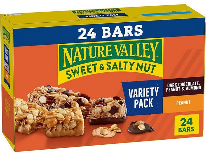 네이처밸리 쿠키 그래놀라 바 버라이어티 팩 24개입, 1, 35g