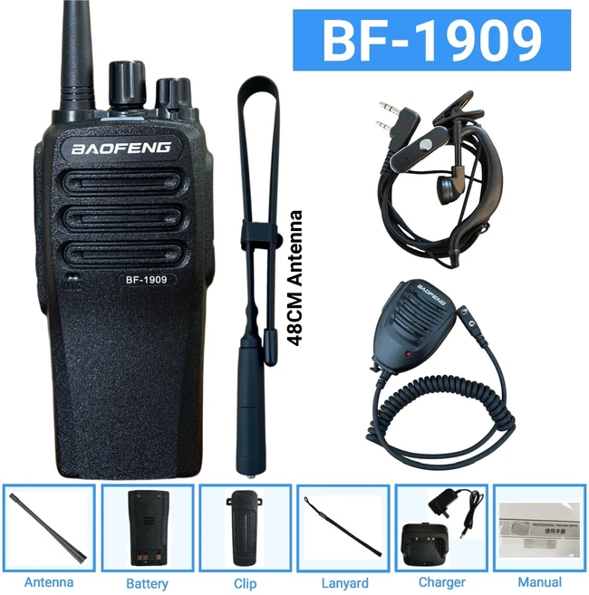 바오펑 BF-1909 12W 고출력 PMR 446 무전기 장거리 통 라디오 UHF 양방향 업그레이드, 01 CHINA, 02 EURO, 13 Add 48CM-H-MIC