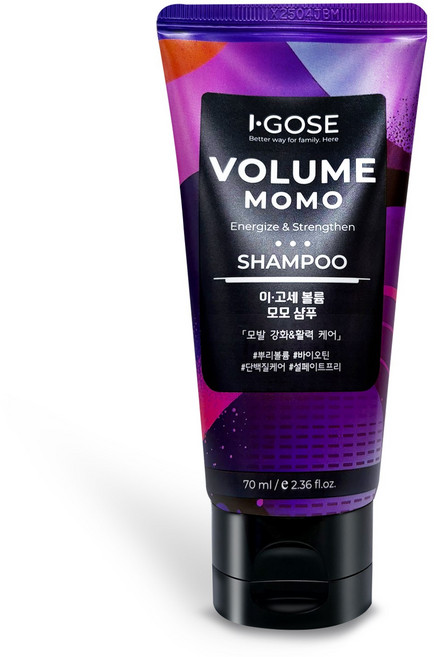 이고세 비오틴 뿌리볼륨 모발강화 설페이트 프리 집중케어 볼륨 모모 여행용 샴푸 플로럴 머스크 우디, 1개, 70ml