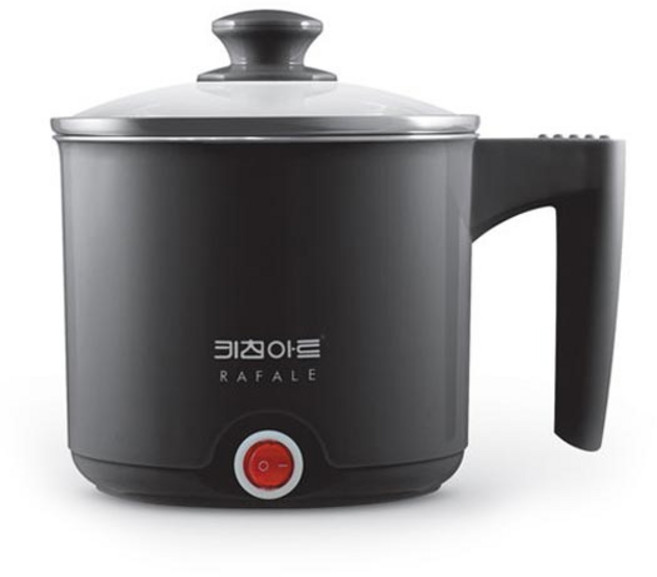 키친아트 라팔 라면포트 1리터 스카이 멀티포트 휴대용 여행용 포트 코드분리 가능, 라팔 라면포트 1리터_블랙