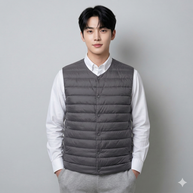 스파오 SPAO 씬라이트 남자 경량 패딩 조끼 베스트 패쪼