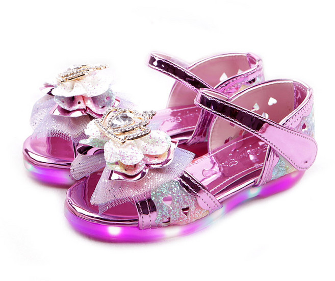 풋풋 크라운 LED 구두샌들 라이팅샌들 여아샌들 여아구두 라이팅구두 여아불빛구두 공주구두 여름샌들 여아LED샌들 LED신발