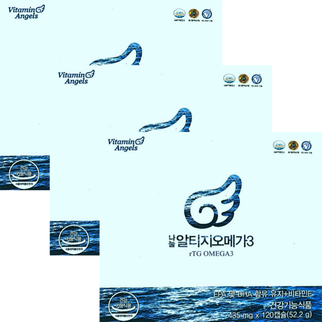 비타민엔젤스 나눔 알티지 오메가3 435mg x 120캡슐 x 3박스 6개월분
