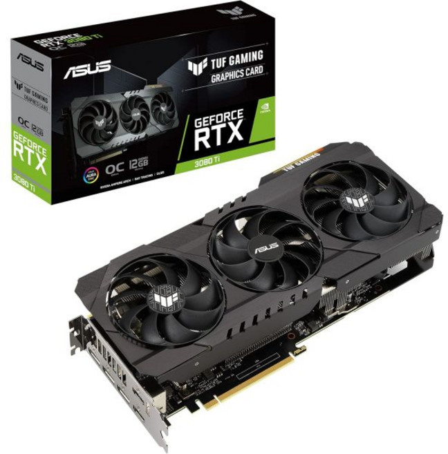 ASUS TUF 게이밍 NVIDIA 지포스 RTX 3080 Ti OC 에디션 그래픽 카드 PCIe 4.0 12GB GDDR6X HDMI 2.1 디스플레이포트 1.4a 듀얼 볼, ASUS TUF 게이밍 NVIDIA 지포스 RTX 30