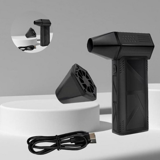 Zaxnouvi 초강력 무선 에어건 미니 차량용 청소기 휴대용 세차 캠핑 터보건 송풍기 200000RPM, 블랙