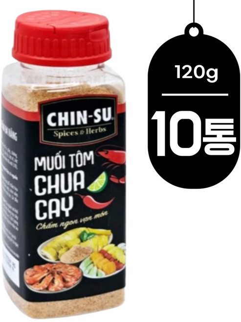 베트남 친수 매운 새우 소금 120g x10 Chin Su Muoi Tom chua cay