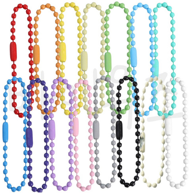 바이유즈 컬러군번줄 줄구슬 볼체인 15색 150개, 혼합