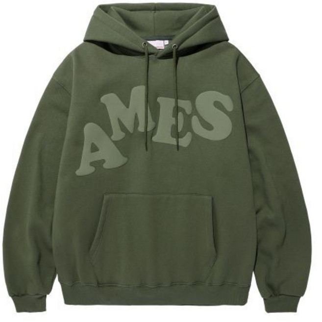 [국내정품] 아메스 월드와이드 후드티 BIG TYPO HOODIE KHAKI 101616
