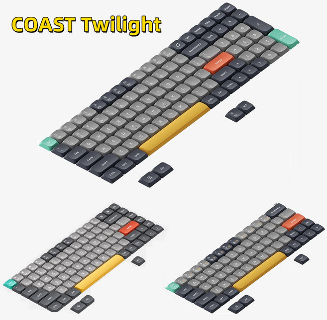 키캡 한국어NuPhy nSA 프로필 Shine-through PC 키캡 투명 로우 AIR75/AIR75 V2/AIR96용 에어 시리즈에 적, For Air75 v2, COAST Twilight