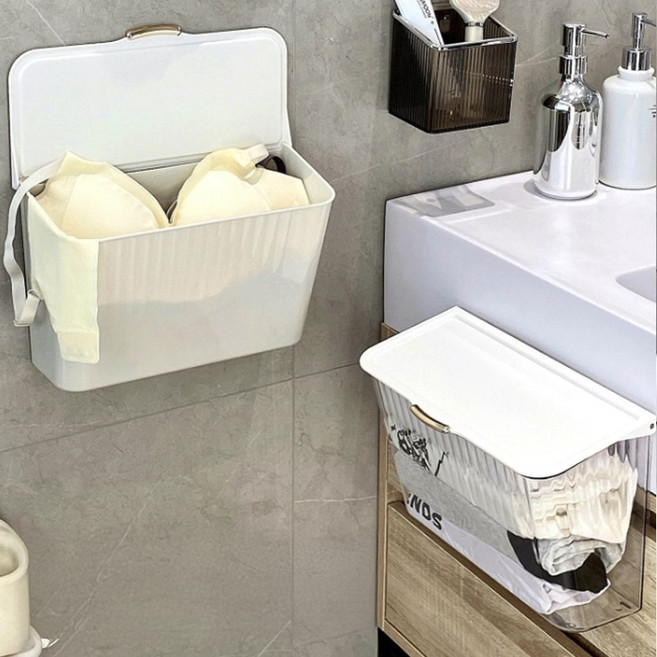 하스몰 다용도 포켓 수납 6L 화장실 주방 정리 벽걸이 보관함, 1개, 화이트