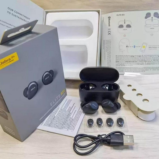 자브라 엘리트 85t 노이즈캔슬링 이어버드 블랙 무선이어폰, 그레이, 공식 표준 패키지
