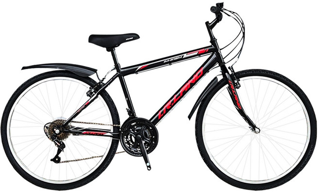 BIKEONE ISP-1 26吋學生通勤車 18段變速 鋁合金輪圈 附擋泥板, 黑紅, 1個