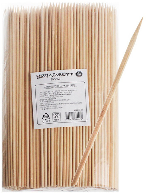 올스 닭꼬지 (대) 4.0 x 30cm 500개입 1팩 대나무꼬지, 1개