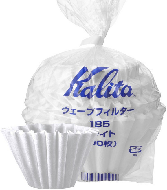 Kalita 蛋糕濾紙 咖啡濾紙 酵素漂白 #155 #185 日本製【P.R. CAFE】 手沖咖啡愛好者必備 輕鬆享受專業級咖啡體驗, 50枚, 1盒