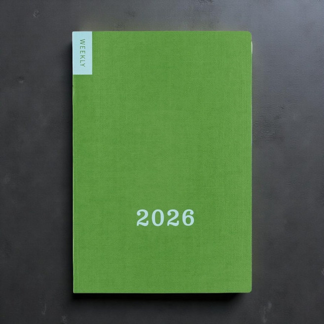 일본 호보니치 테쵸 오리지널 위클리 주간 수첩 2026 다이어리 그린, 1개