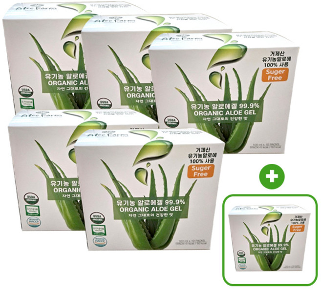 거제 유기농 알로에겔99.9 (100mlx10팩) 5박스+1박스 마시는 알로에, 6박스, 1L