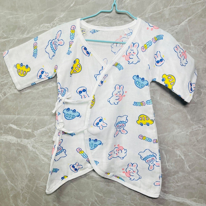 JUJU BABY 新生兒雙層紗布蝴蝶衣 夏季包手款連身衣