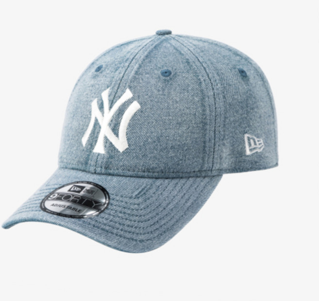 NEW ERA MLB 뉴욕 양키스 스노우 워싱 데님 언스트럭쳐 볼캡 라이트 블루 378480