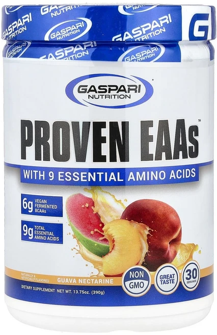 가스퍼리뉴트리션 9가지 에센셜 아미노산 Proven EAAs 구아바 천도복숭아 390g 13.75g, 1개, 1개 - 쿠팡