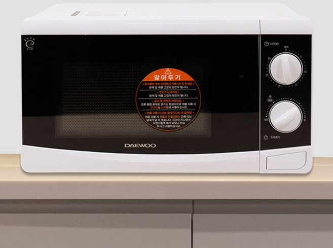 대우 20L 기계식 전자레인지 DEW-KP20M 가정용 전자렌지 700W 다이얼식 미니 원룸, 화이트