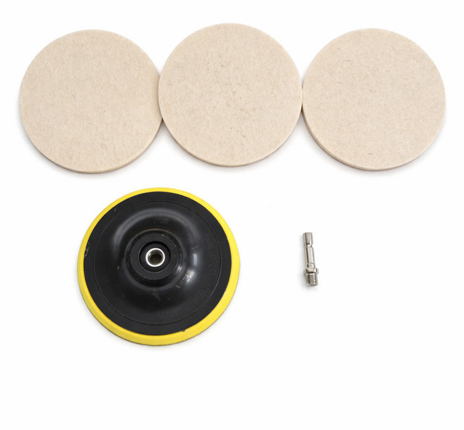 유리 유막 폴리싱 광택 내기 전동드릴용 5인치 압축 양모 패드, 1세트