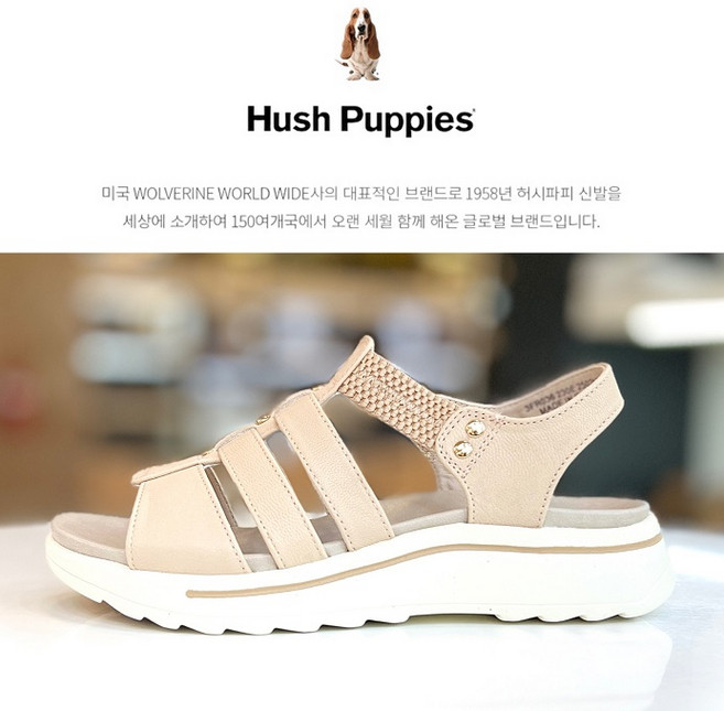허시파피 NCBC 초경량 쿠션 밴딩 통굽 샌들 3FR036 Hush Puppies 가볍고 발편한 샌들 볼넓고 푹신한 샌들 데일리 여행갈때 족저근막염 무지외반증