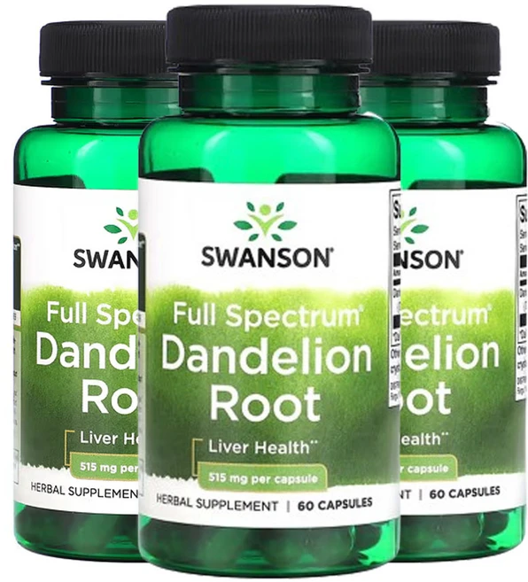 스완슨 풀스펙트럼 민들레 뿌리 515mg 60캡슐, 3개, 60정 - 쿠팡
