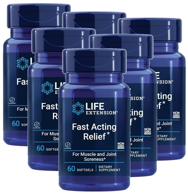 라이프 익스텐션 패스트 액팅 릴리프 소프트젤 Life Extension Fast Acting Relief, 60정, 6개 - 쿠팡
