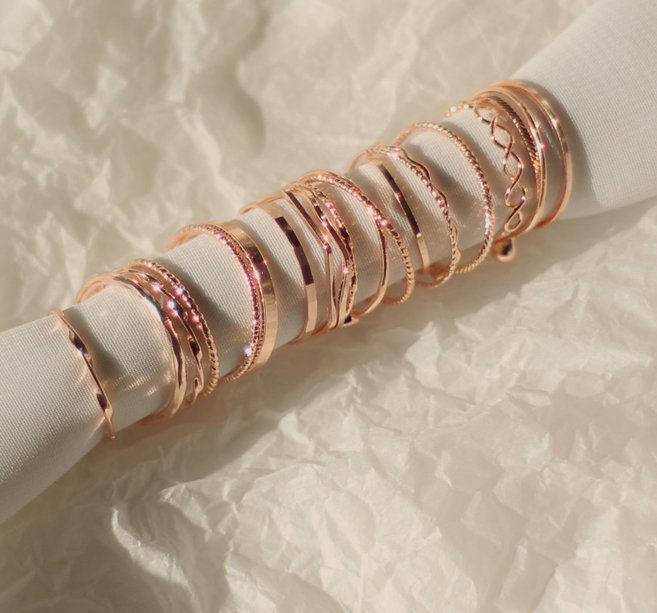 [칼콩이마켓] 20SET 인피니티 물결 반지세트 5호~17호 사이즈 혼합