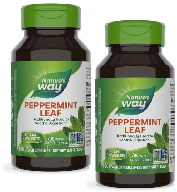 네이처스웨이 프리미엄 허브 페퍼민트 리프 추출물 캡슐 Nature's Way Peppermint Leaf, 100정, 2개 - 쿠팡