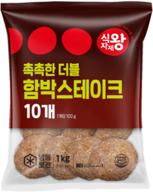 식자재왕 촉촉한 더블 함박스테이크 1개당 100g, 3개, 1kg
