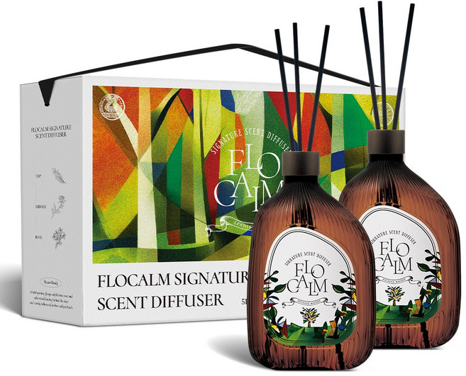 플로캄 프리미엄 대용량 디퓨저 선물세트 박하선 Pick 519ml, 2개, 딥우디향