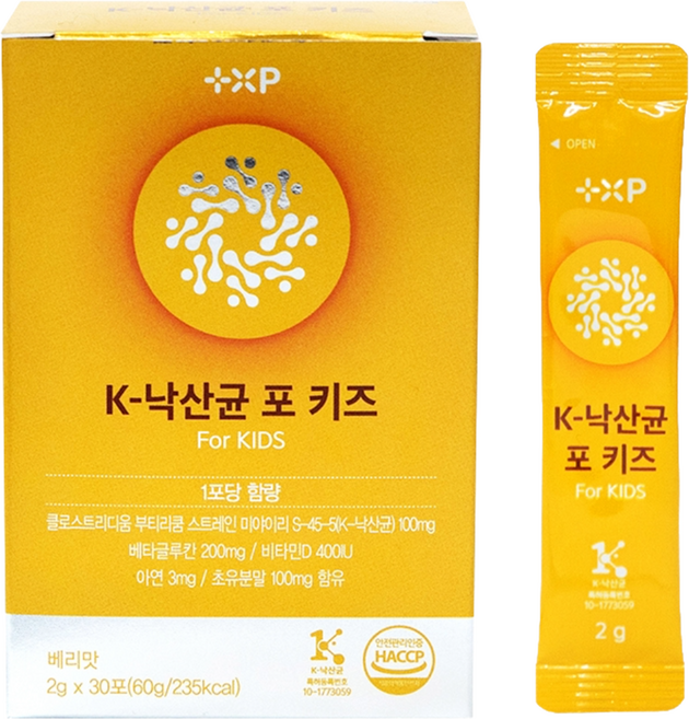 낙산균 포 키즈 베리 맛 좋은 에 베타글루칸 초유분말 비타민D 아연 유산균 두돌아기 돌아기 초등학생 어린이 아이 유아, 4개, 30회분