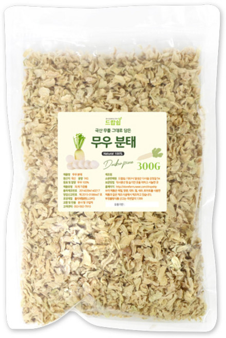 드랍쉽 무우 분태 국산 300g 무 후레이크 요리 국물, 1개