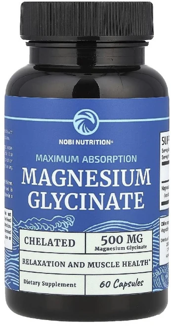 노비뉴트리션 킬레이트 마그네슘 500mg Magnesium Glycinate 캡슐 60정, 1개 - 쿠팡