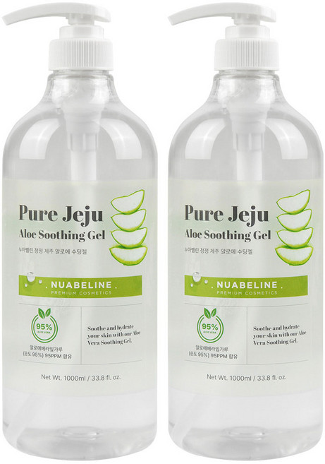 누아벨린 청정 제주 알로에 수딩젤, 2개, 1L
