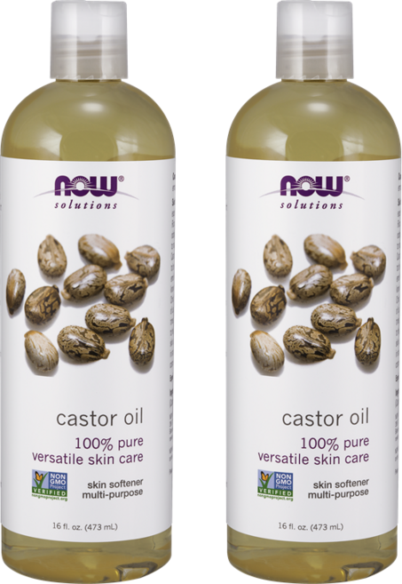 Now Foods 100% 퓨어 캐스터 오일, 473ml, 2개