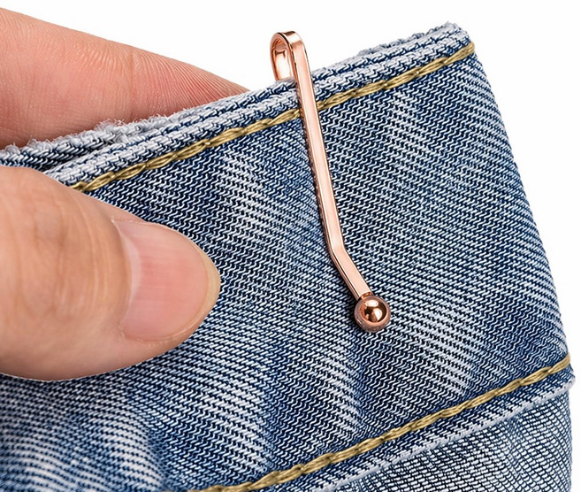 바로상점 바지 허리 줄이기 Y핀 허리조절 옷핀, 10개, 로즈골드