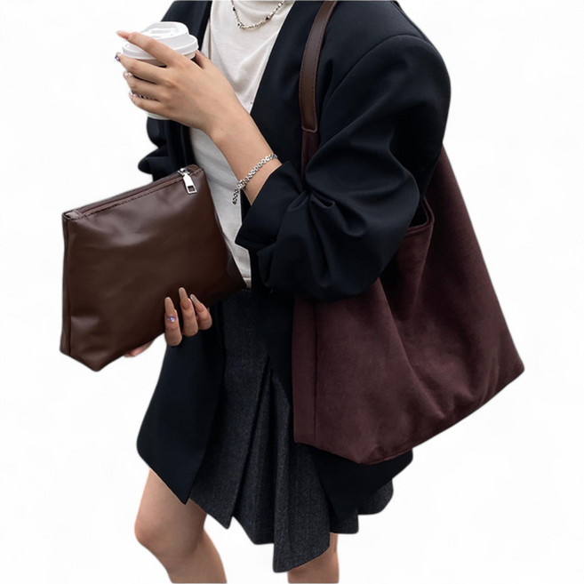 아비토브랜드 부드러운 여성숄더백 에코 스웨이드 가방 가벼운 호보백