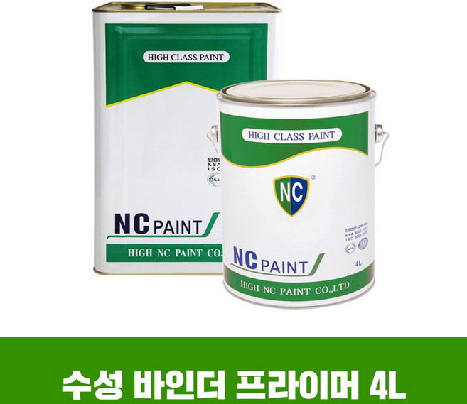 [엔씨페인트] 수성 바인더 프라이머 4L (건조시 투명), 투명, 1개