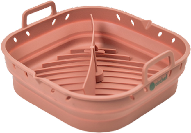 에어쉐프 간편한 에어프라이어 실리콘 접이식 트레이, 1개, 야미 오렌지