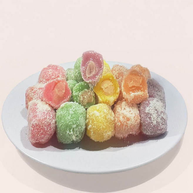 [찰진한상자] 아이들이 좋아하는 오색과일 찹쌀떡 (20g150알3kg) 국내찹쌀사용 오래두고먹을수있는 빙수토핑, 1박스, 3kg