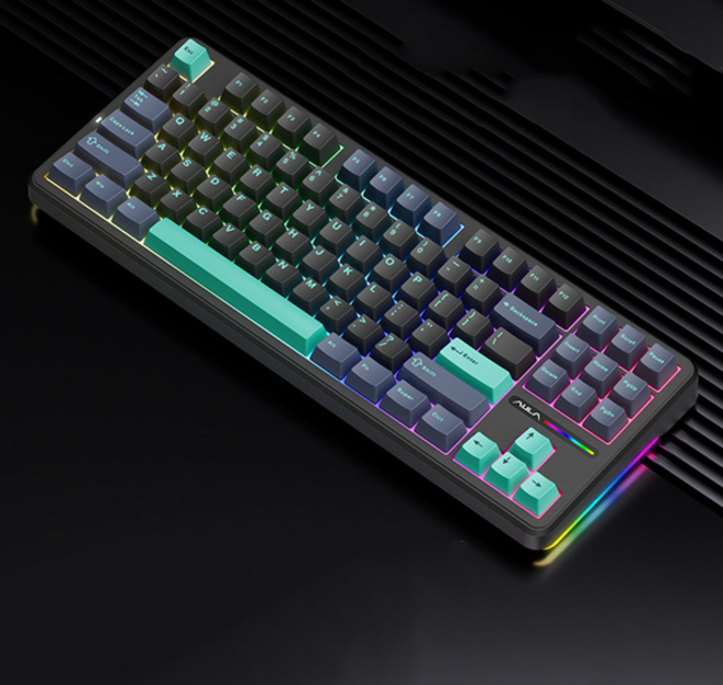 AULA 타란튤라 F87/F87PRO독거미 키보드 가스켓구조 기계식키보드, 그레이축V4, F87 Pro, 블랙