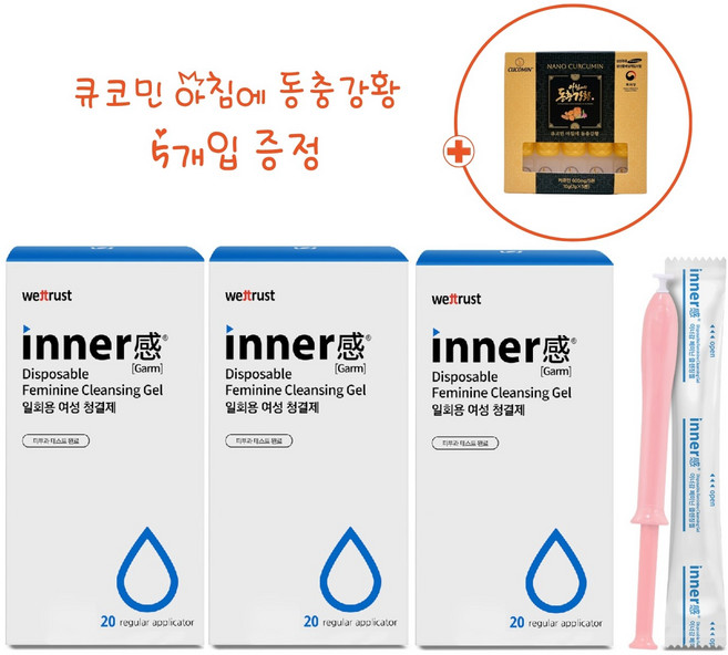 이너감 페미닌 클렌징젤 여성청결제 질세정제 페미닌워시 일회용질세정제, 60개, 1.7g